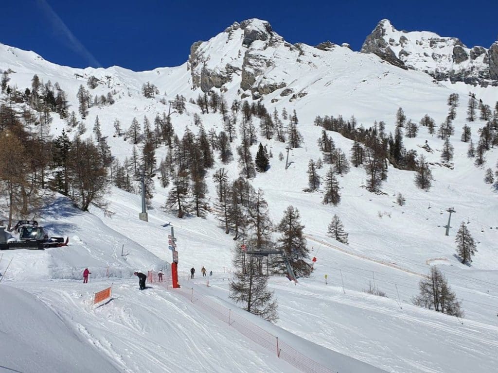 Ski slopes La Jorasse, Ovronnaz, Wallis, Switzerland